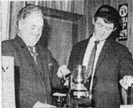 Mr J Maguire of Usher's and manager Mr J Boyle 1967